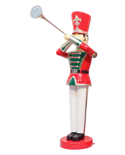 9 FT Red, White & Green Toy Soldier With Trumpet