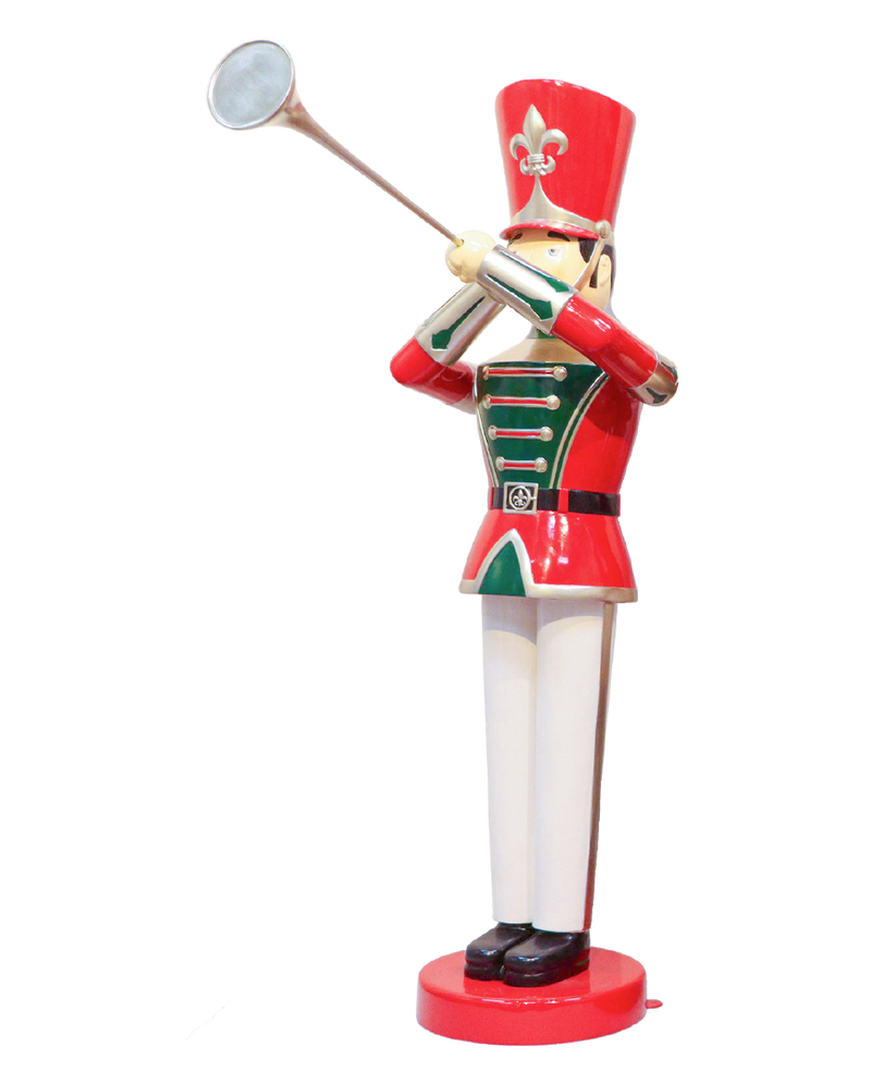 9 FT Red, White & Green Toy Soldier With Trumpet