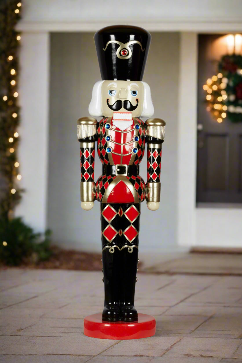 6 FT Checkered Black & Red Nutcracker