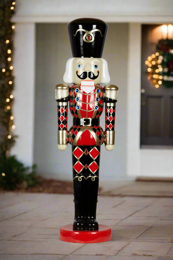 6 FT Checkered Black & Red Nutcracker