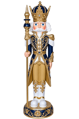 5 FT Blue & Gold King Nutcracker With Staff