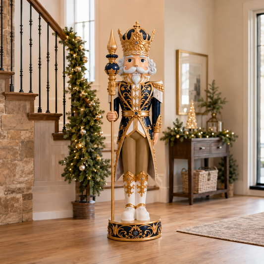 8 FT Blue & Gold Nutcracker