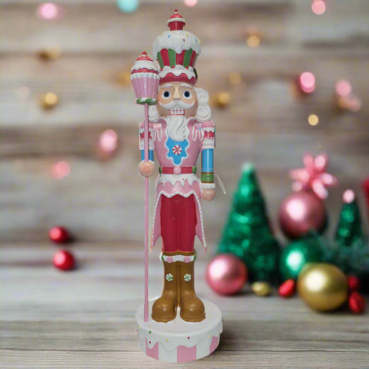2 FT Gingerbread Nutcracker With Cupcake Staff