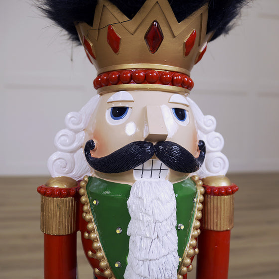 3 FT Red, Green & Blue Multi LED Nutcracker With Sword