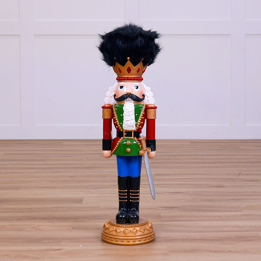 3 FT Red, Green & Blue Multi LED Nutcracker With Sword