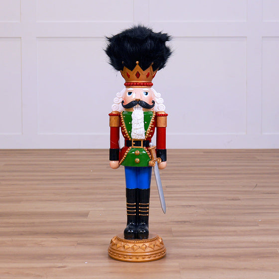 3 FT Red, Green & Blue Multi LED Nutcracker With Sword