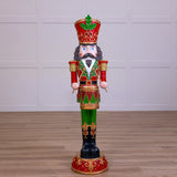 5 FT Red & Green Multi LED Nutcracker With Music
