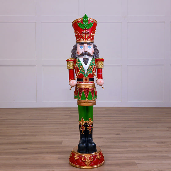 5 FT Red & Green Multi LED Nutcracker With Music