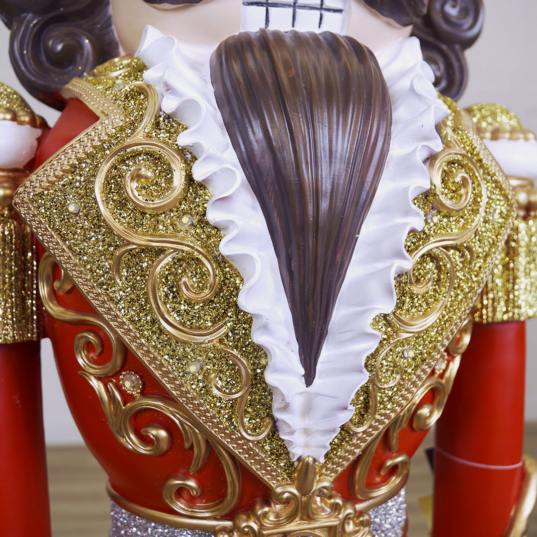 6 FT Red & Gold Nutcracker With Music & Multi LED Lights