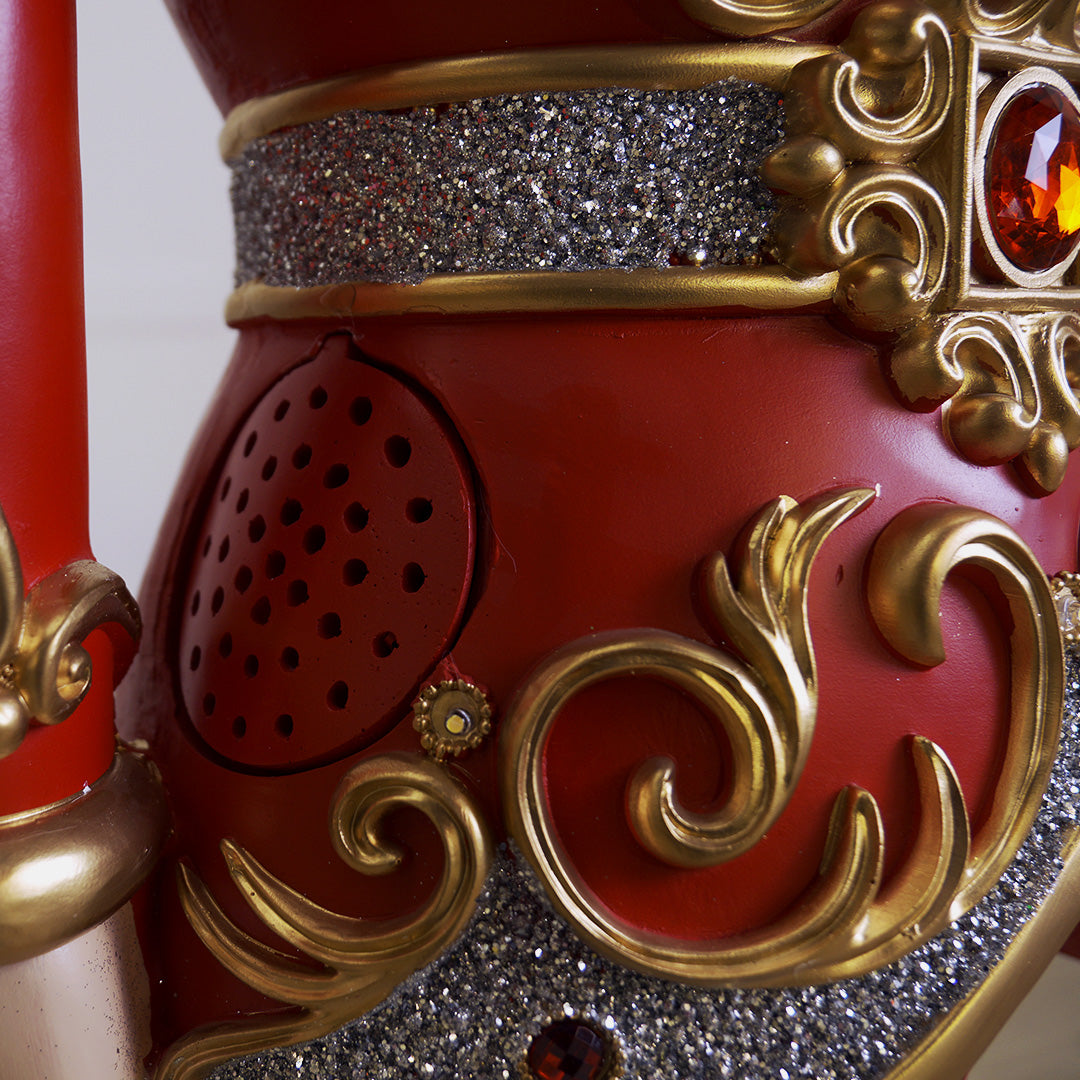 6 FT Red & Gold Nutcracker With Music & Multi LED Lights