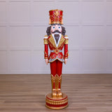 6 FT Red & Gold Nutcracker With Music & Multi LED Lights