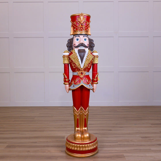6 FT Red & Gold Nutcracker With Music & Multi LED Lights