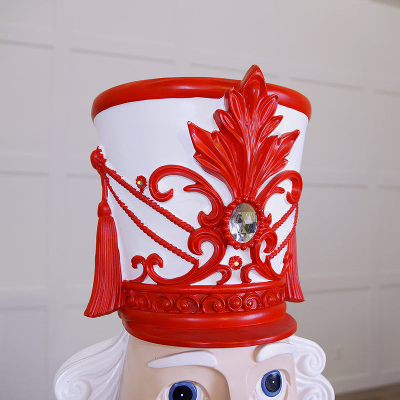 6 FT Lighted Musical Red & White Stripe King Nutcracker