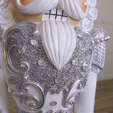 6 FT White & Silver King Nutcracker With Music & Warm White LED Lights