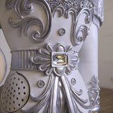 6 FT White & Silver King Nutcracker With Music & Warm White LED Lights