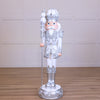 6 FT LED White & Silver King Nutcracker With Staff With Music
