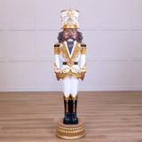 6 FT African American White & Gold Nutcracker