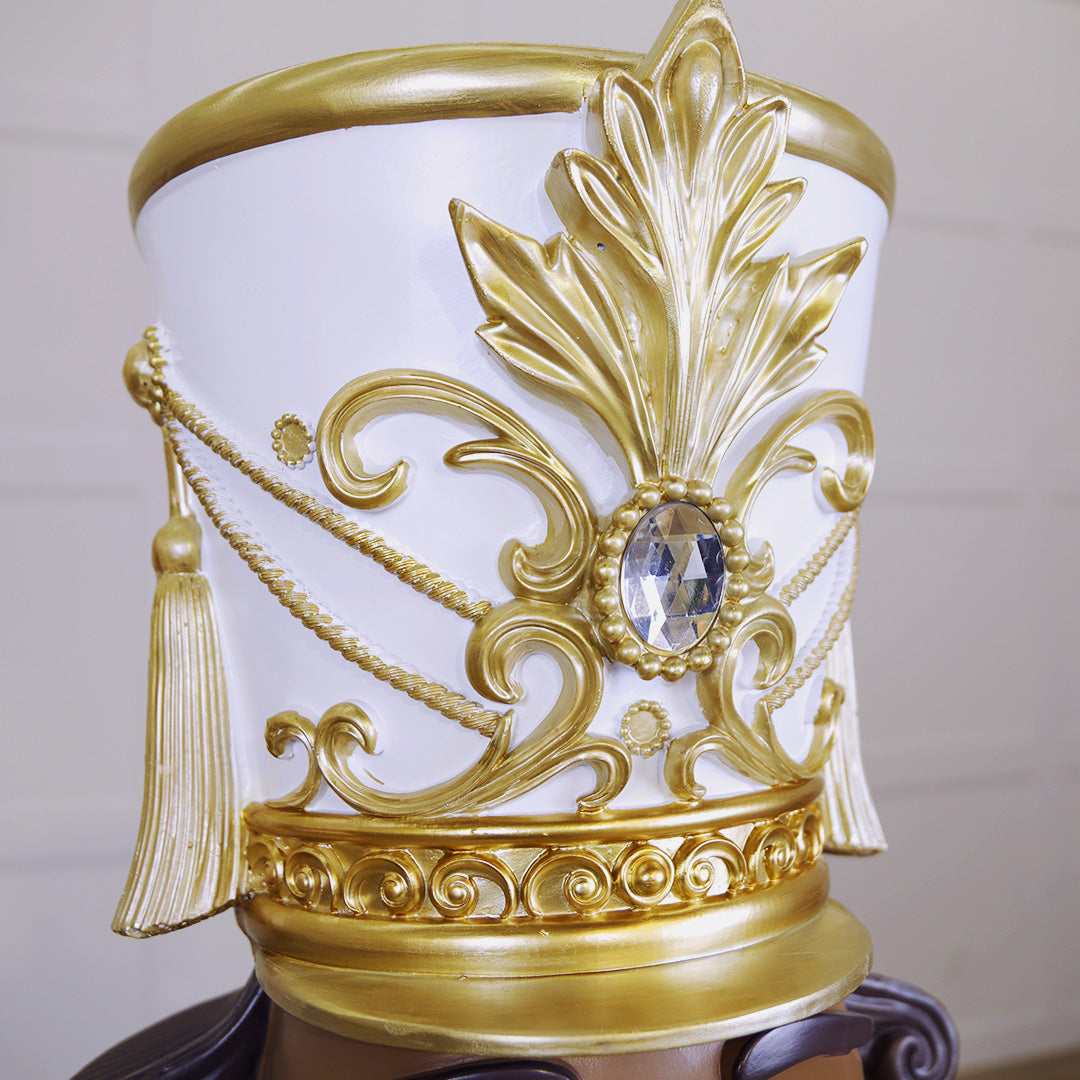 6 FT African American White & Gold Nutcracker