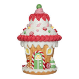 Casa de dulces de pan de jengibre LED roja y verde de 3,3 pies con pilas