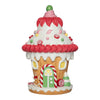 Casa de dulces de pan de jengibre LED roja y verde de 3,3 pies con pilas