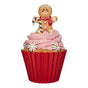 Cupcake de caramelo de pan de jengibre LED rojo y rosa de 3,3 pies con pilas