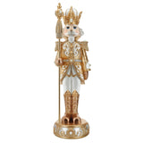 Decorative figurine of a king with gold and white attire on a white background
