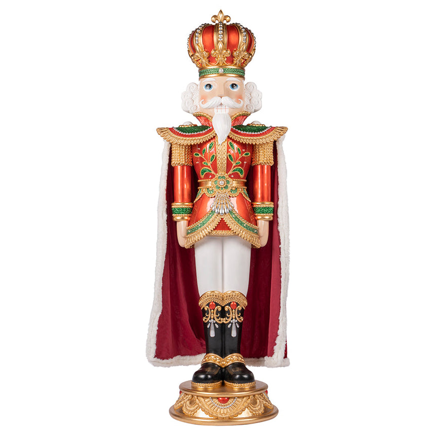 5 FT Red & Gold LED Nutcracker With Fur Coat