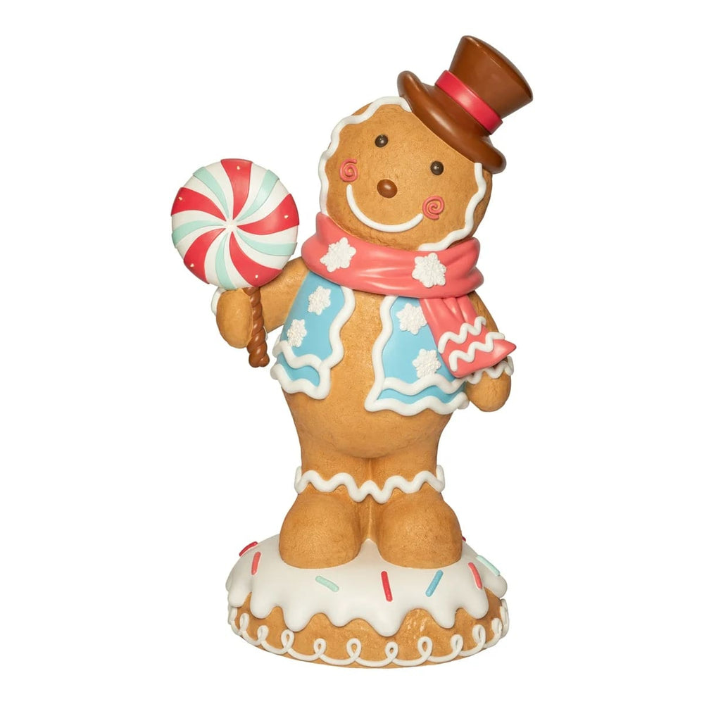 5 FT Lighted Blue Gingerbread Boy Battery Operated