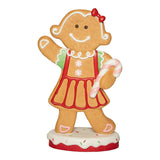 5 FT Lighted Red Gingerbread Girl Battery Operated