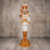 10 FT White & Gold King Nutcracker With Music & Warm White LED Lights