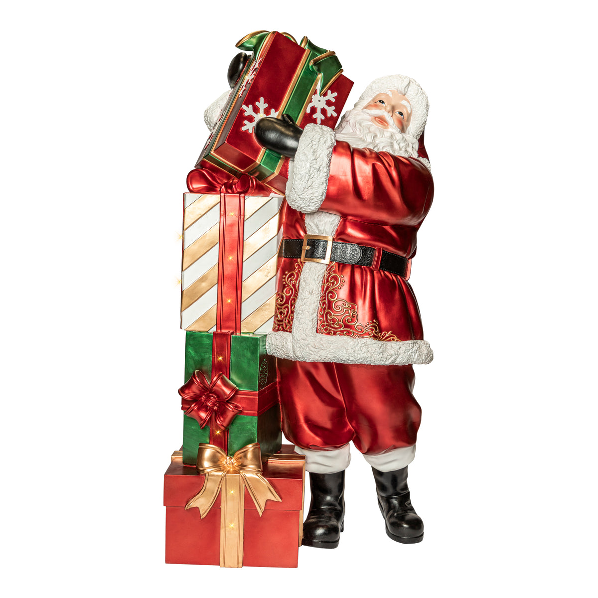 6 FT Lighted Musical Santa With Gifts