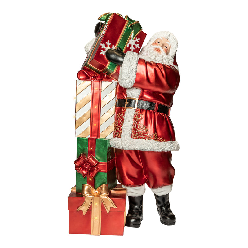 6 FT Lighted Musical Santa With Gifts