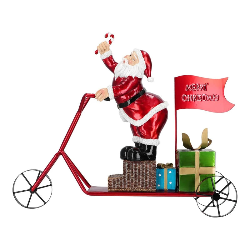 Papá Noel de 19,5" en triciclo con regalos