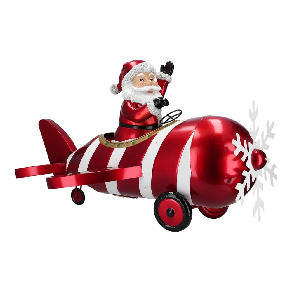16" LED Santa In Plane Battery Operated