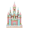 Castillo de caramelo de pan de jengibre LED de 16,5" rosa y azul a pilas