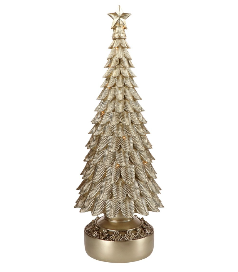Árbol de Navidad LED dorado de 31" a pilas