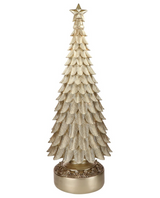 Árbol de Navidad LED dorado de 39" que funciona con pilas