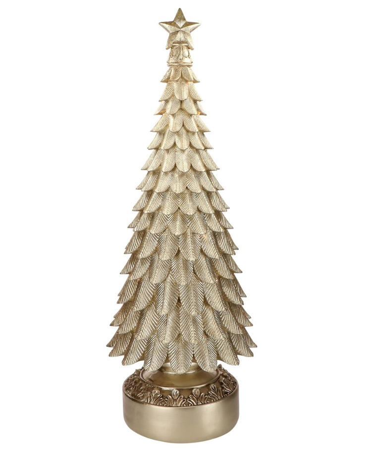 Árbol de Navidad LED dorado de 39" que funciona con pilas