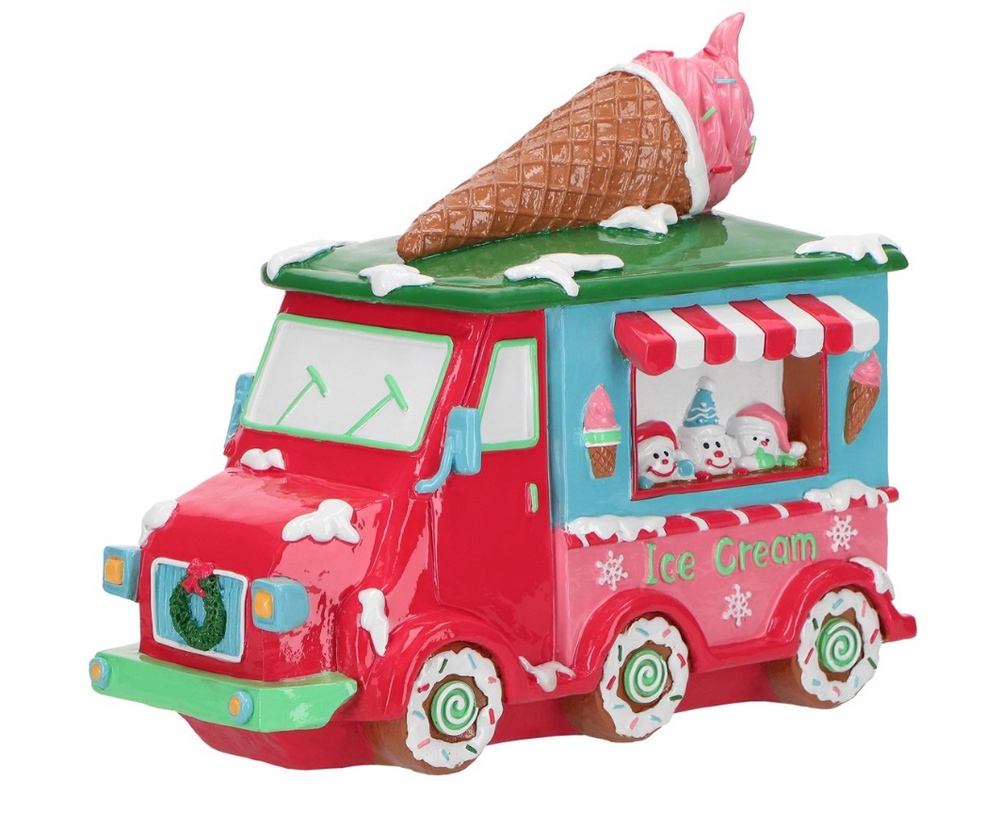 9" Ice Cream Van With Snowman