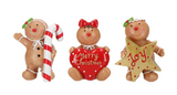 Set surtido de 3 figuras de jengibre "Merry Gingerbread" de 15 cm