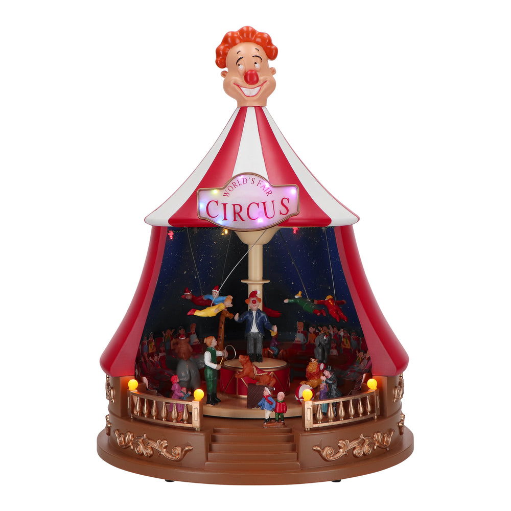 17" LED Musical Animated Circus Tent Scene