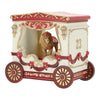 Decorative toy carriage with a lion figure on a white background