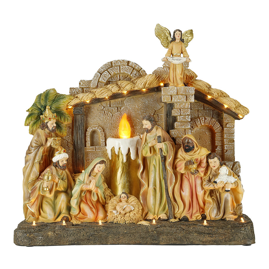 13" LED Animated Nativity Scene
