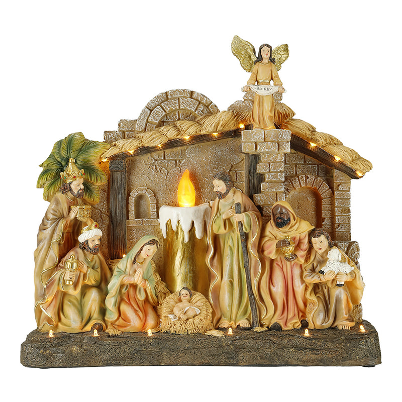 13" LED Animated Nativity Scene