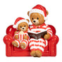 3 FT Lighted Bear & Family On Red Sofa Battery Operated