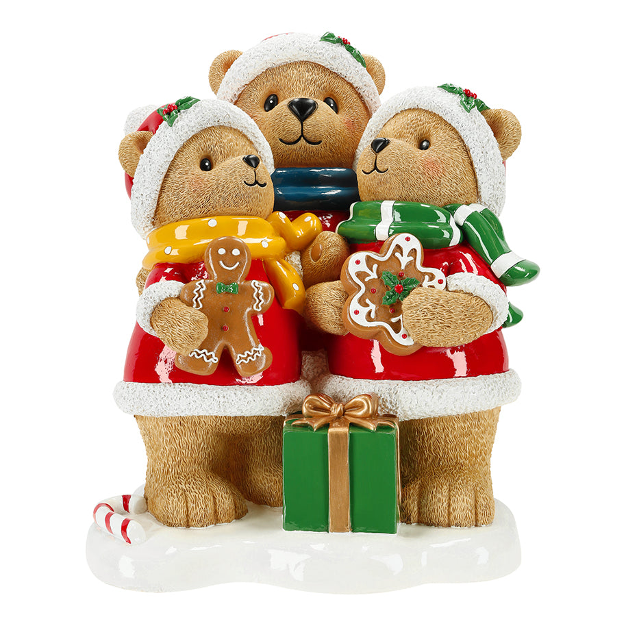 17" Bear Family With Present & Cookies