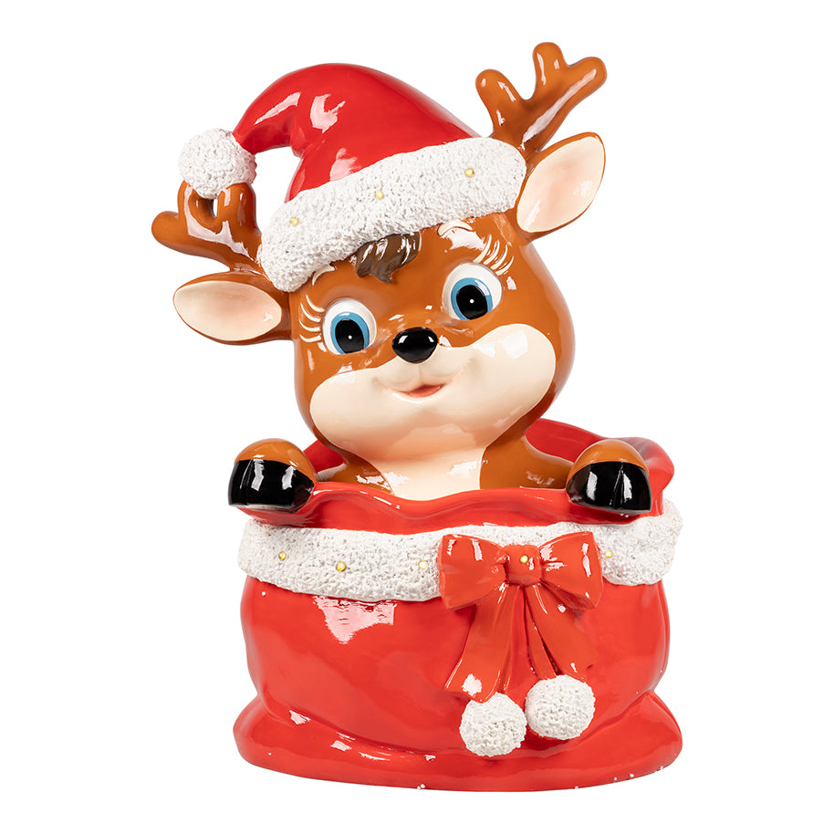 3 FT Lighted Deer In Christmas Bag Battery Operated
