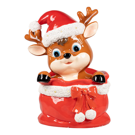 3 FT Lighted Deer In Christmas Bag Battery Operated