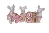 Decorative set of three mouse figurines holding a 'WISH' sign on a white background