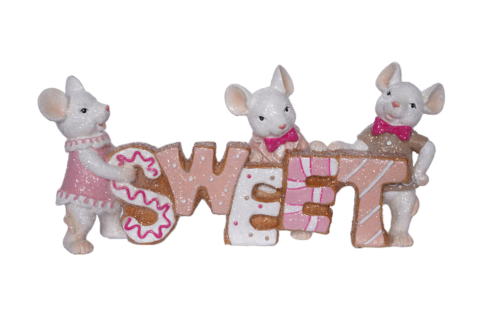 9" Mice "Sweet" Frosted Cookie Sign